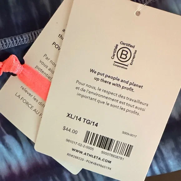 Athleta Kids Tie-Dye Leggings in Blue and Purple - Picture 4 of 5